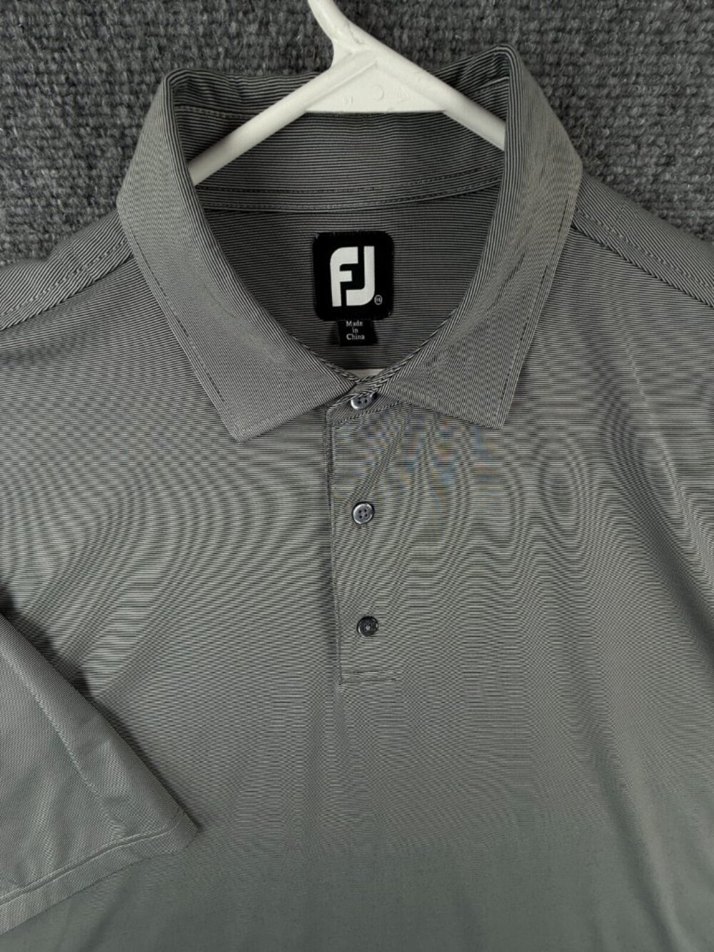 Footjoy Striped Gray 2XL Stretch Polo Shirt Golf Short Sleeve Adult Outdoors